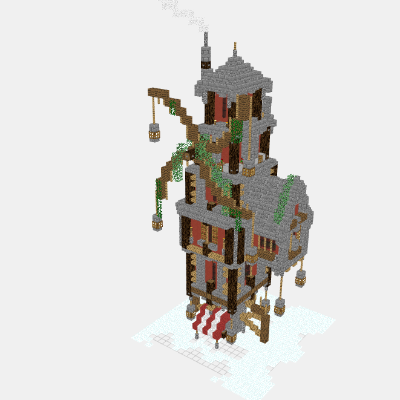 Steampunk Windmill 3d View Layer By Layer Mineprints