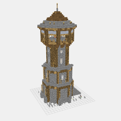 Майнкрафт схема башня мага